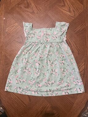 🎀 3/$30🎀 RuffleButts Mint Pink Floral Flutter Sleeve Top 4T - EUC